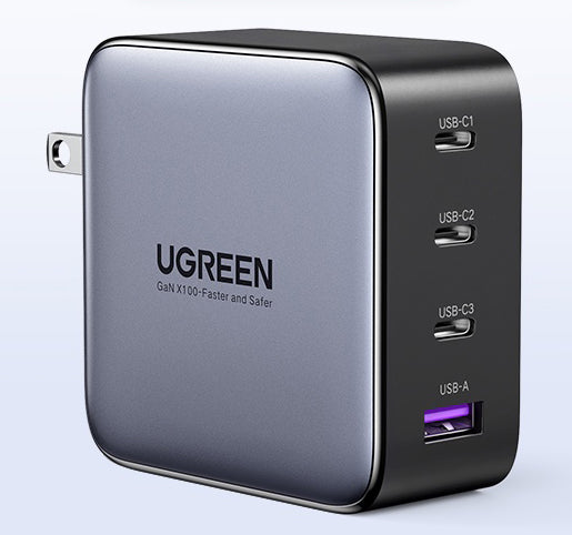 UGREEN 100W 4 ports GaN Charger PD Type C USB 4 Ports Fast Charger for phones Laptops Tablets MacBooK pro MacBook Air Xiaomi pad 5/5pro