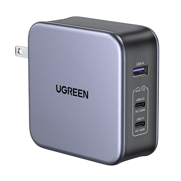 UGREEN 140W 3 Port PD 3.1 GaN Charger for Macbook Laptop Tablet iPhone iPad Fast Charging USB A C USB-C Power Adapter